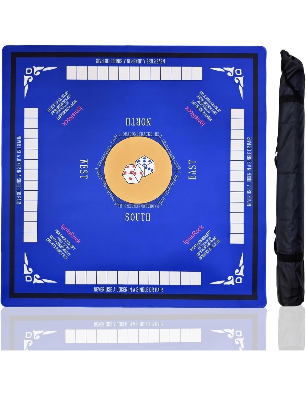 American Mahjong Tile Set with Pink and White Tiles And Blue Mat Set - Picture 12 of 16